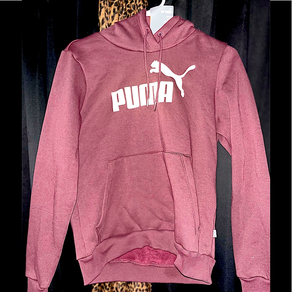 Maroon logo puma hoodie nwt
